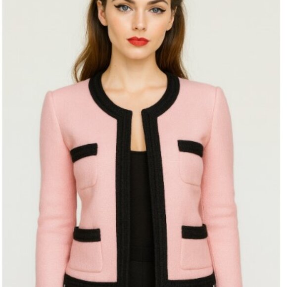 Vintage 60s Pink Wool Knit Cardigan Jacket Union Made USA Womens S/M - Picture 1 of 7